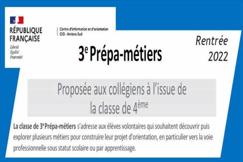 La 3e Prépa-métiers, rentrée 2022
